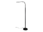 Černá LED stojací lampa s ohnutým ramenem.