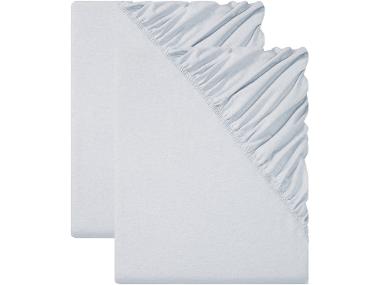 Sada napínacích prostěradel z jemného flanelu, 90–100 x 200 cm, šedá, 2dílná