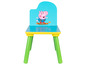 Dětská židle s motivem Peppa Pig a zelenými nohami.