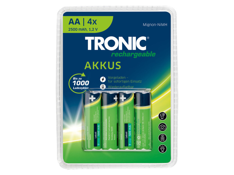  Zobrazit na celou obrazovku TRONIC® Nabíjecí baterie NI-MH, 4 kusy - Obrázek 2