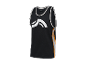 Černé basketbalové tílko Crivit s bílými a oranžovými detaily.