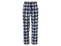 Modrobílé kostkované pyžamové kalhoty.