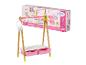 BABY born dřevěný věšák na oblečení se zrcadlem a úložnými zásuvkami.