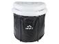 Nafukovací bazén Crivit: černá vana a bílé nafukovací prvky.