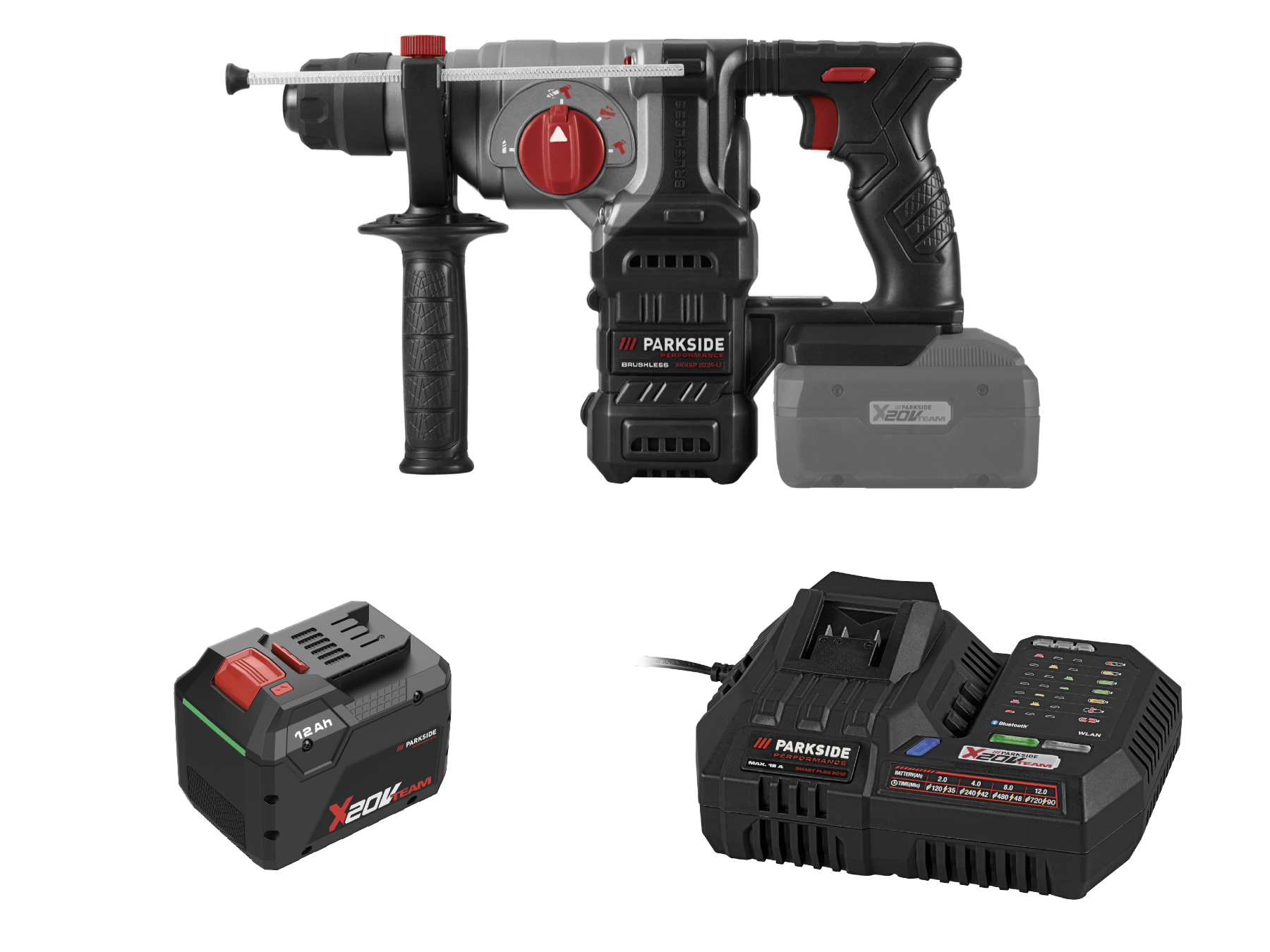 Parkside Performance® Aku kombinované kladivo Pkhap 2034-Li B1, Smart 12 Ah