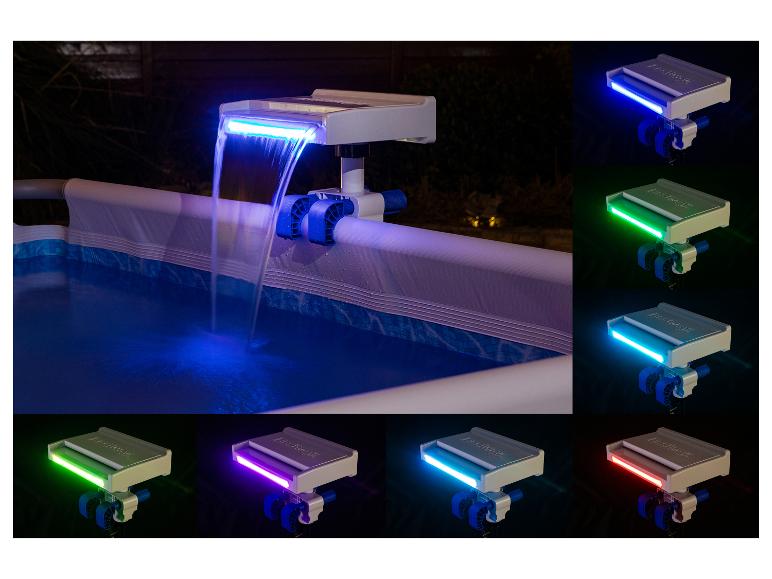 Osvětlený vodopád PoolWays do bazénu, vícebarevné LED.