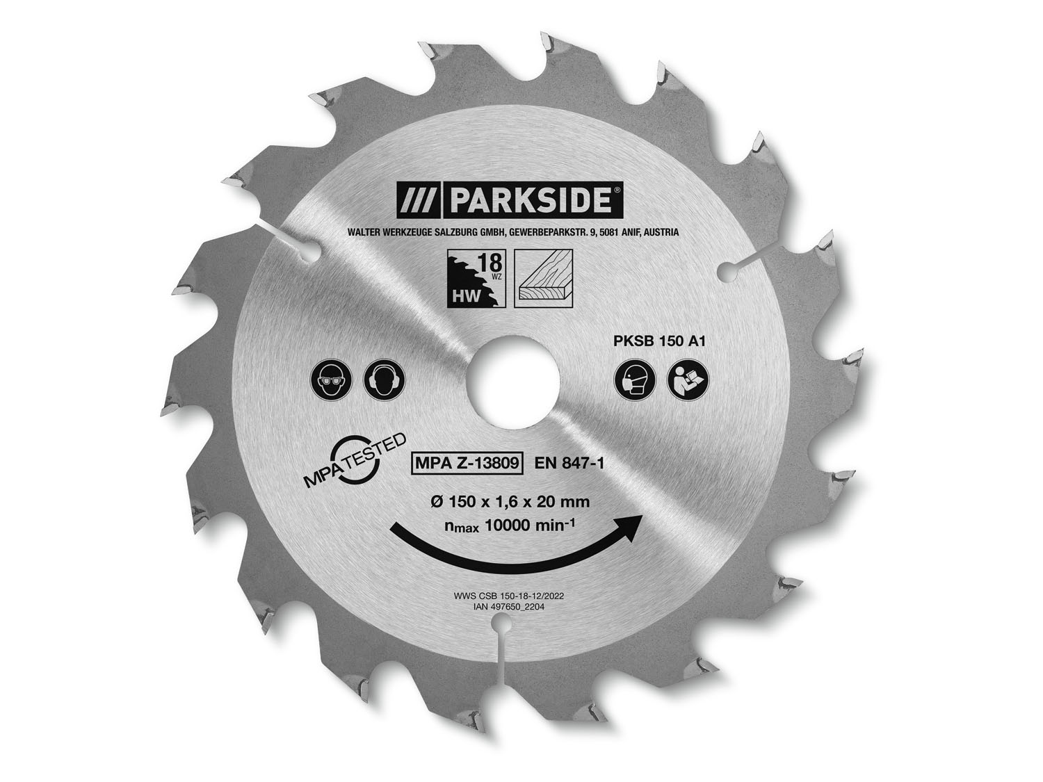 Parkside® Pilový kotouč pro ruční okružní pily Pksb 150 A1, 150 mm (18 zubů)