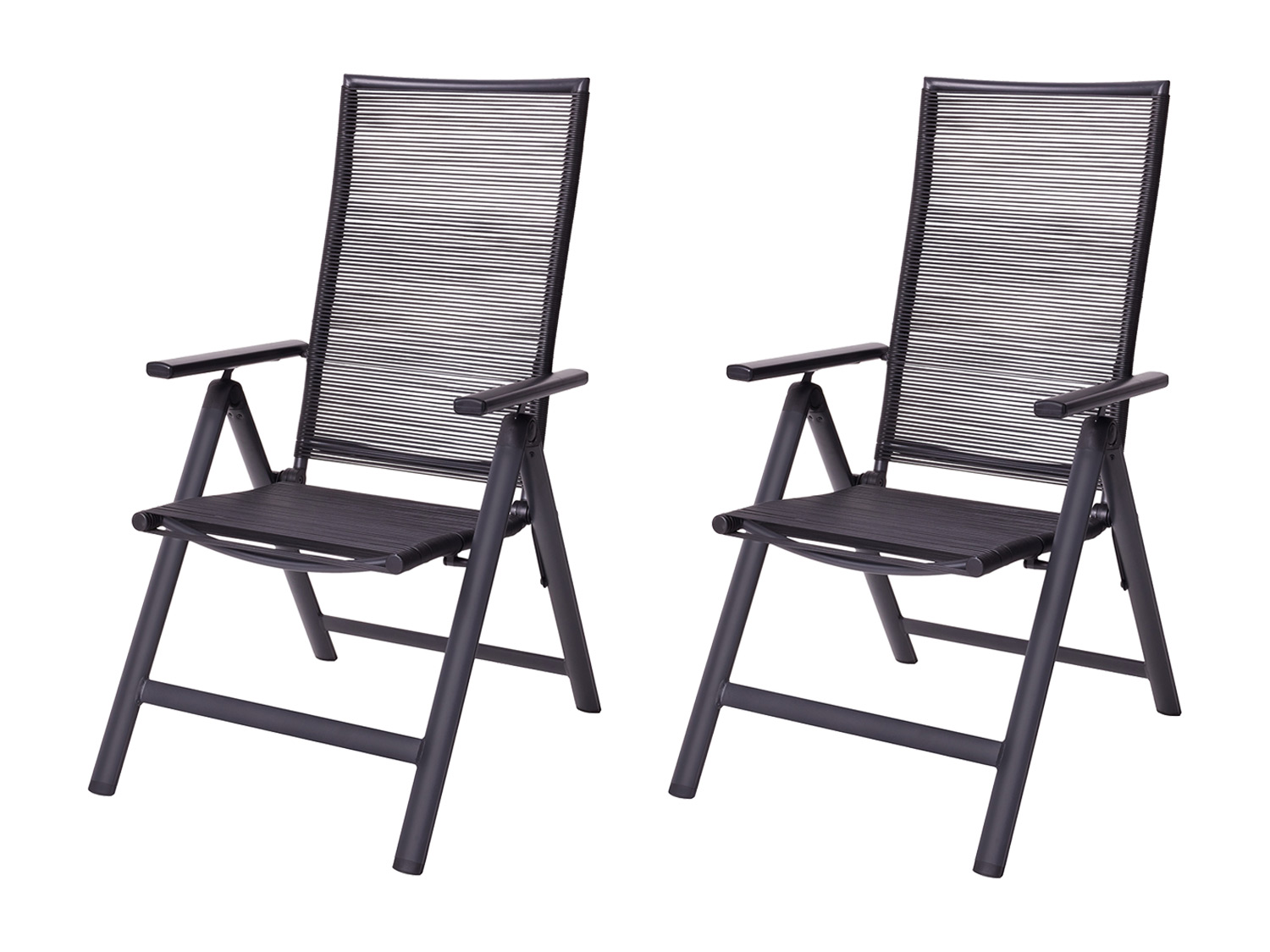 Livarno home Hliníkové polohovací křeslo Miami, antracitová, 2 kusy