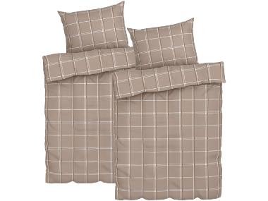 Sada ložního povlečení, 140 x 200 cm, 70 x 90 cm, kostka/hnědá, 2dílná