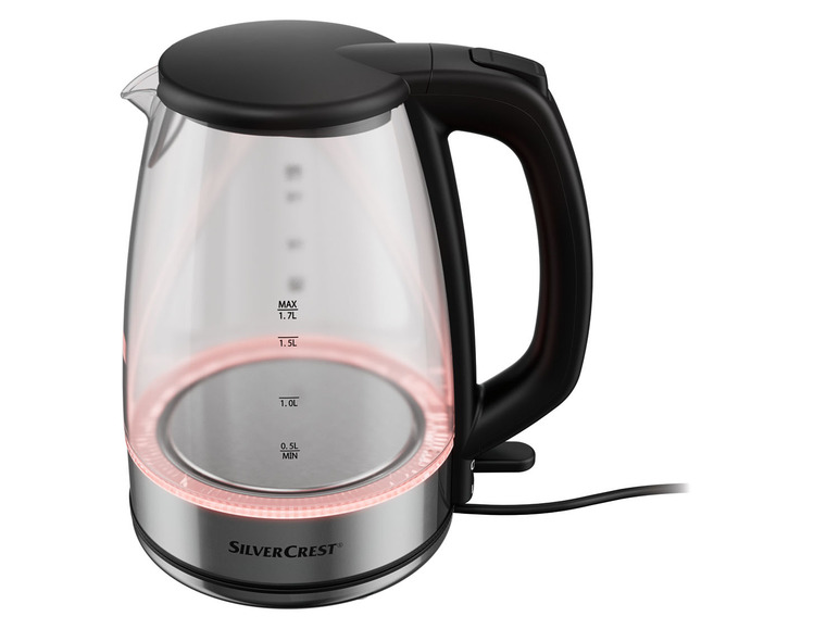  Zobrazit na celou obrazovku SILVERCREST® KITCHEN TOOLS Skleněná rychlovarná konvice s podsvícením SWGF 3000 C1 - Obrázek 1