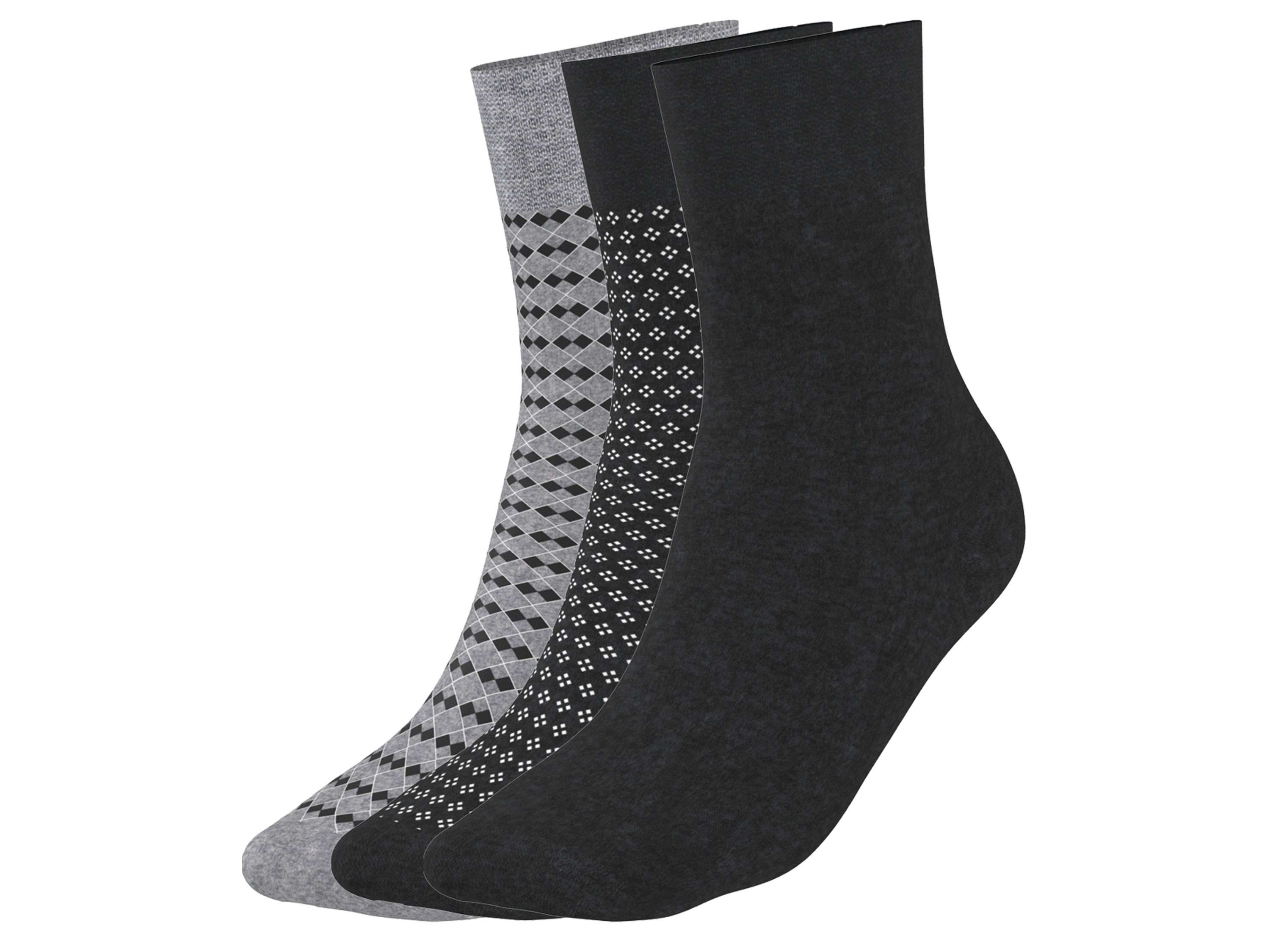 esmara Men Pánské ponožky s BIO bavlnou, 3 páry (antracitová/šedá, 39-42)