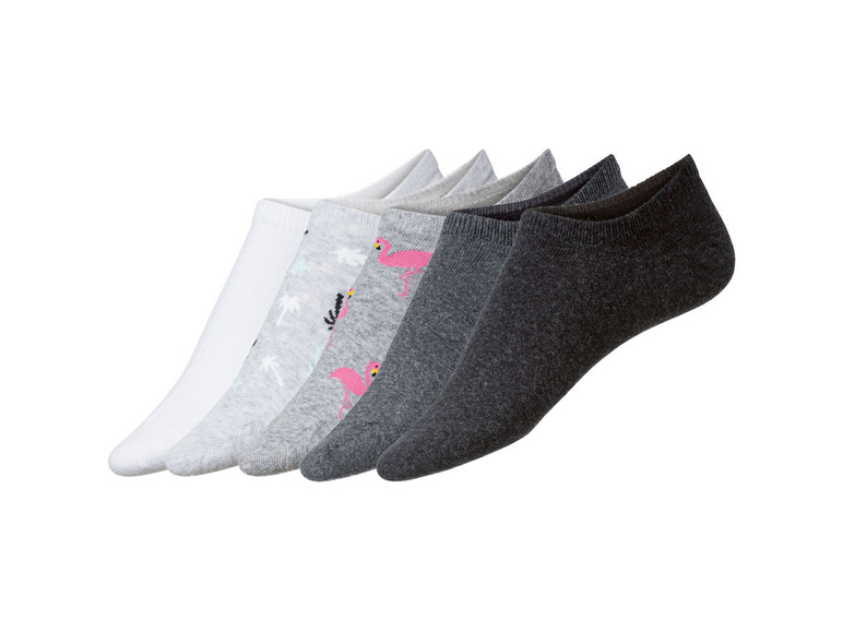 LIVERGY Pánské nízké ponožky, 5 párů (43/46, šedá/bílá)