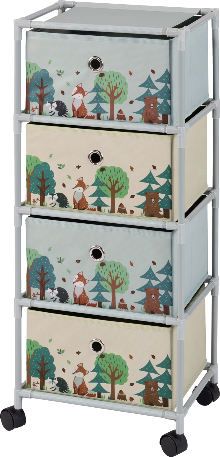 Livarno® Regál na kolečkách pro děti, 35 x 26 x 82,5 cm (liška)