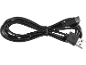 Černý USB nabíjecí kabel s konektory USB-A a USB-C, stočený.
