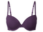 Fialová podprsenka s hladkými košíčky a nastavitelnými ramínky.