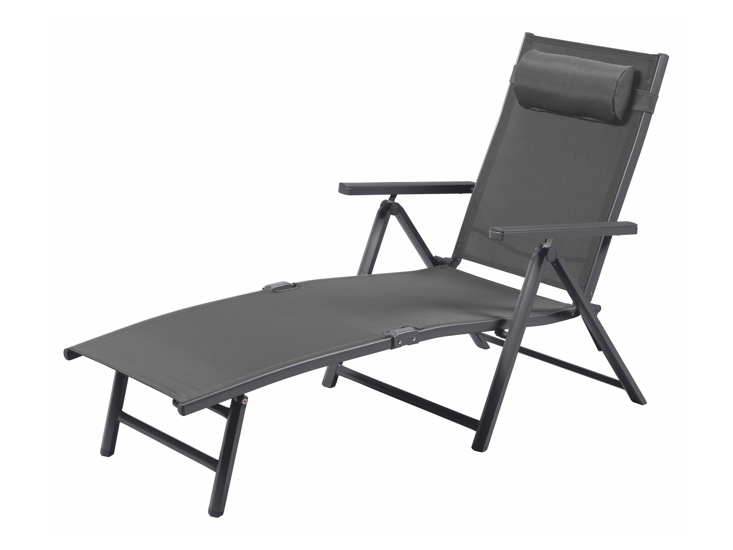 Livarno® Hliníkové polohovací lehátko Houston, antracitová