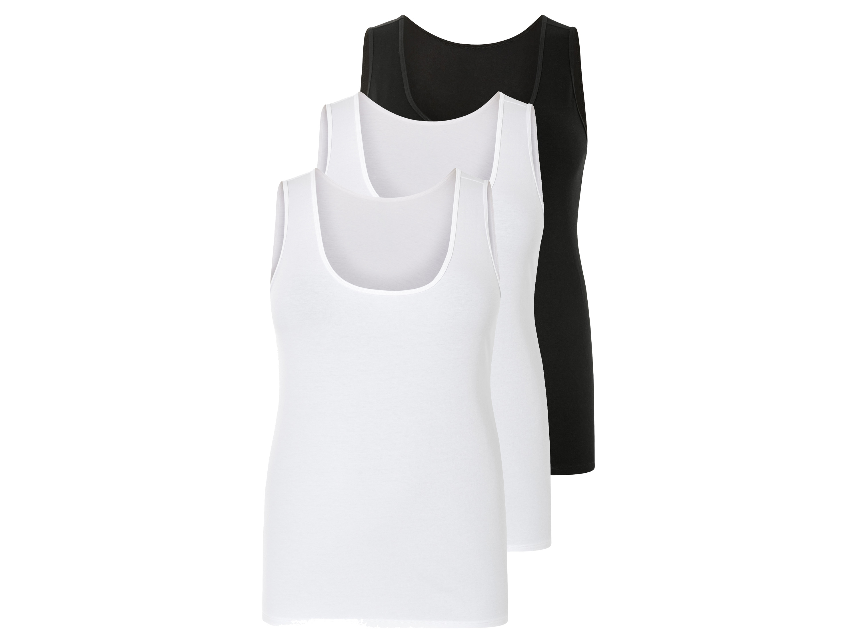 esmara® Dámské tílko Xxl, 3 kusy (Xxl (52-54), černá/bílá)