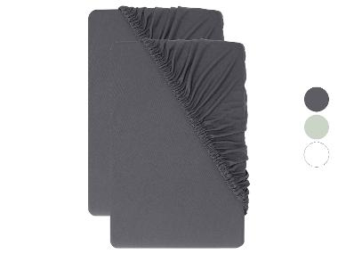 LIVARNO® Žerzejové napínací prostěradlo, 180–200 x 200 cm, 2 kusy