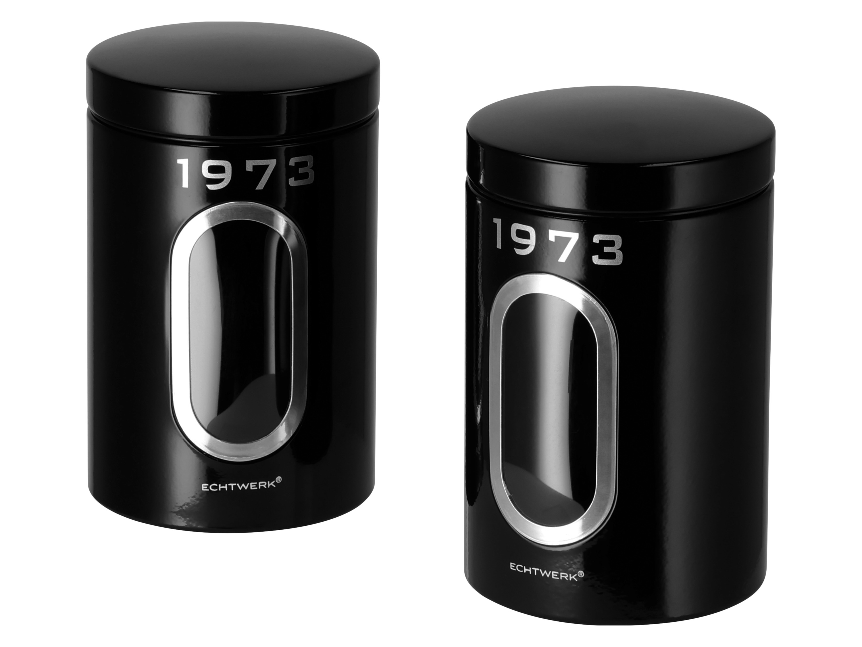 Silvercrest® Sada retro potravinových dóz 1973, 2dílná (černá)