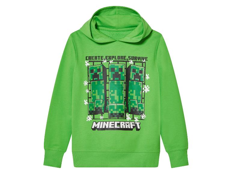 Zelená mikina s kapucí Minecraft s motivem Creepera.