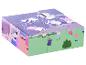 Peppa Pig kostkové puzzle s postavičkami ve vesmíru a na zelené louce.