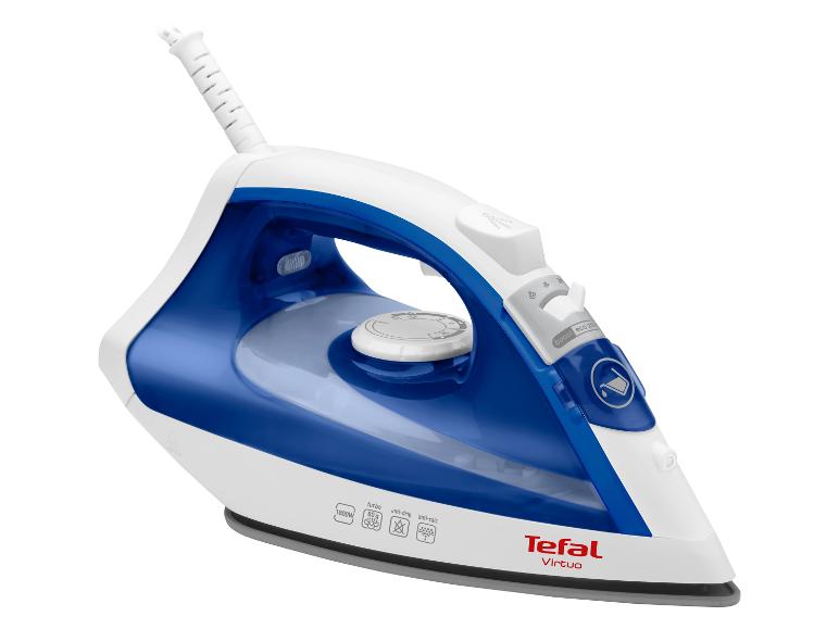 Modrobílá žehlička Tefal Virtuo: výkonná a parní.
