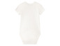 Bílé body s krátkým rukávem pro miminka.