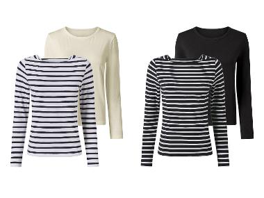 esmara® Dámské triko s dlouhými rukávy, 2 kusy