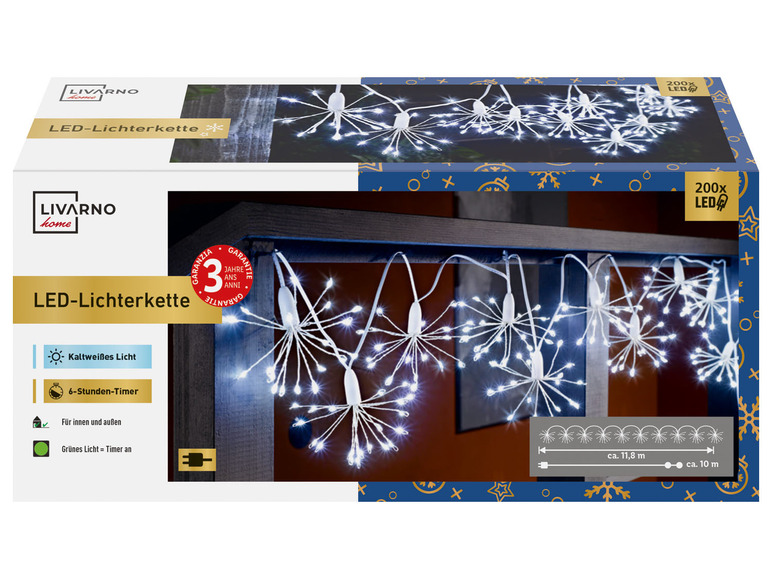  Zobrazit na celou obrazovku LIVARNO home Světelný LED řetěz, 200 LED - Obrázek 2