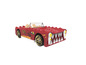 Červené autíčko Hot Wheels s dračím designem.