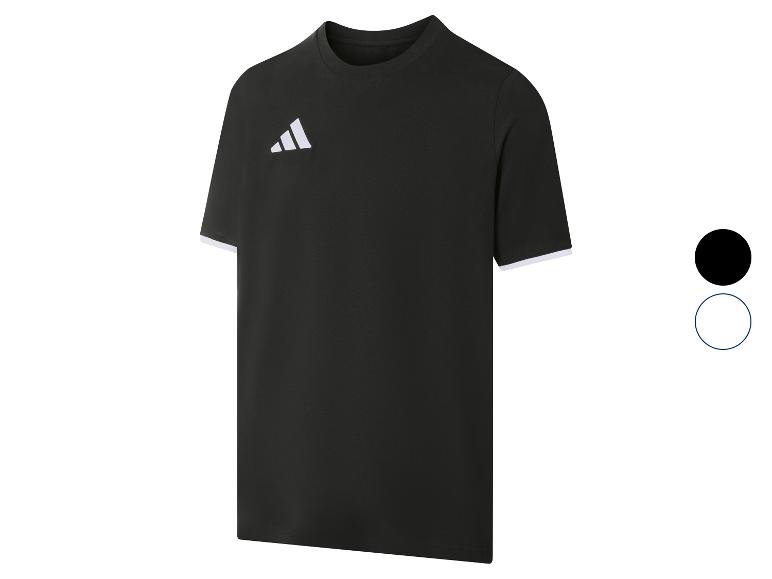 Černé sportovní tričko s krátkým rukávem a bílými detaily.