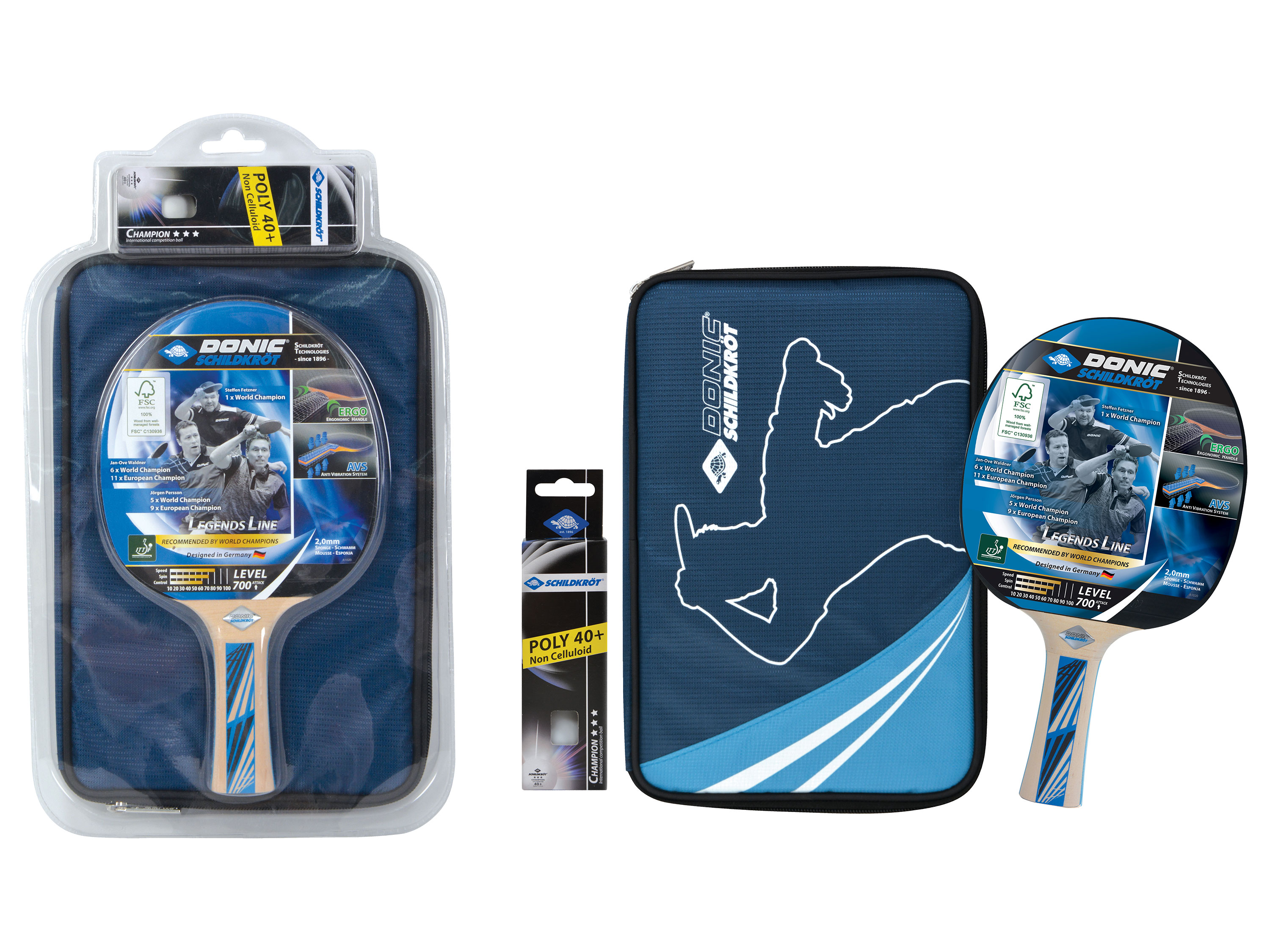 Donic-Schildkröt Prémiová dárková sada na stolní tenis Legends 700 FSC