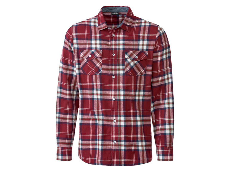 LIVERGY Pánská volnočasová košile (M (39/40), červená)