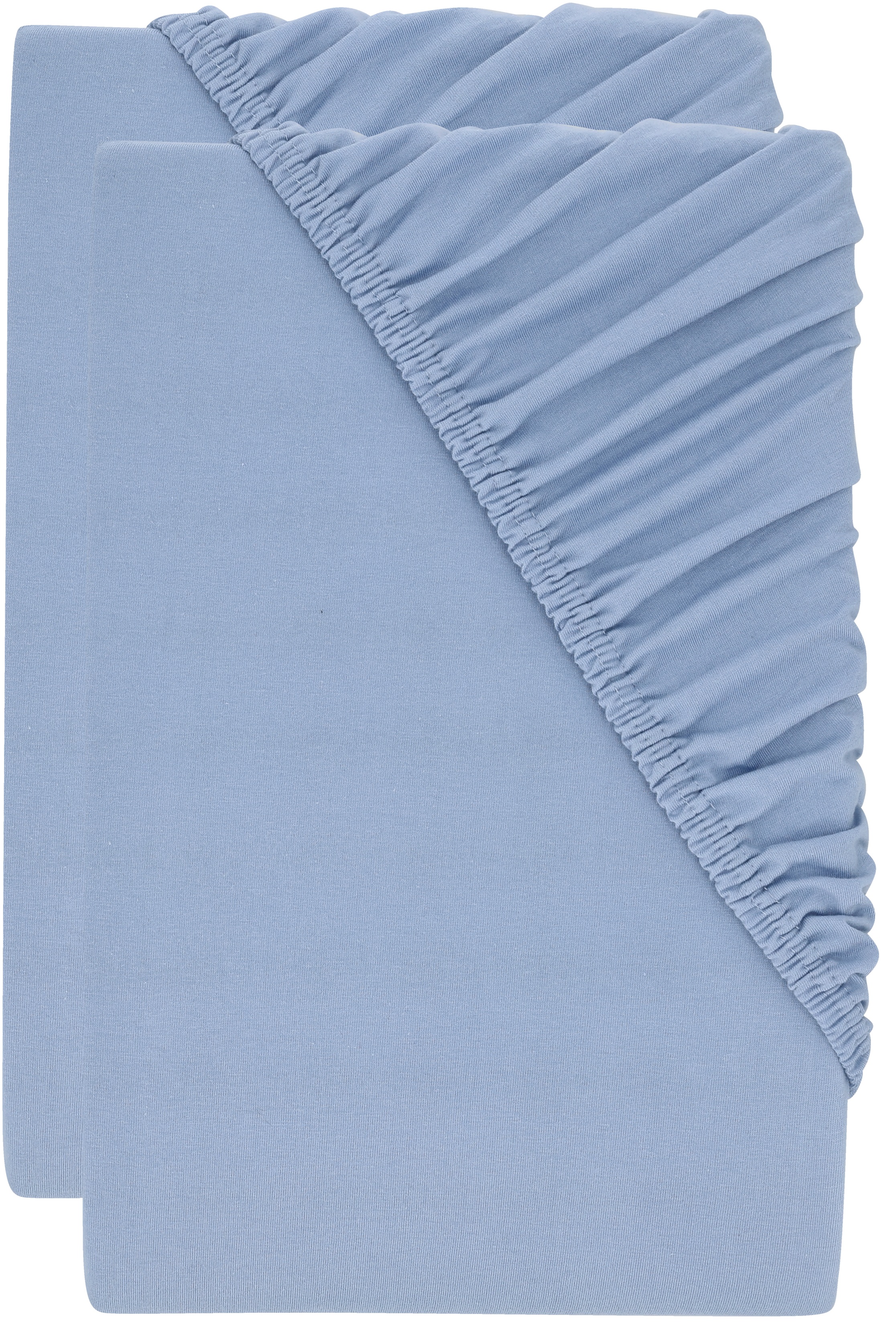 Livarno® Sada žerzejových napínacích prostěradel, 90–100 x 200 cm, 2dílná, modrá