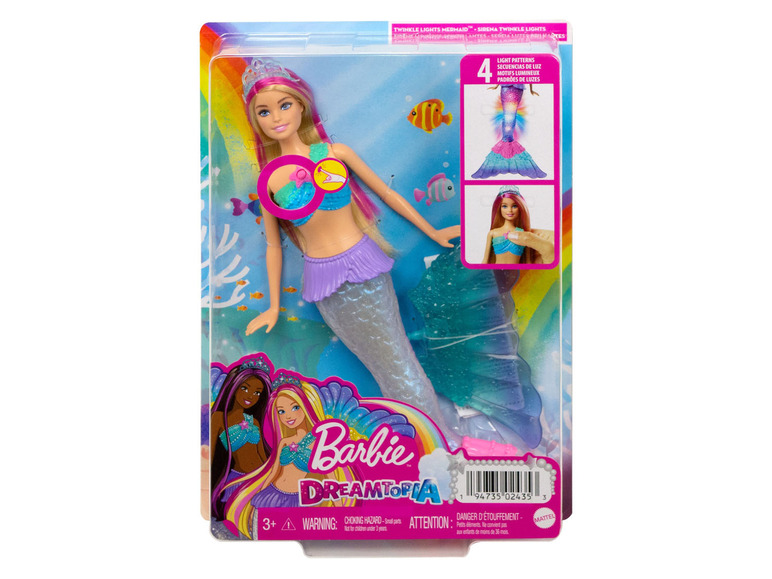 Barbie Dreamtopia panenka s blikajícím ocasem mořské víly.