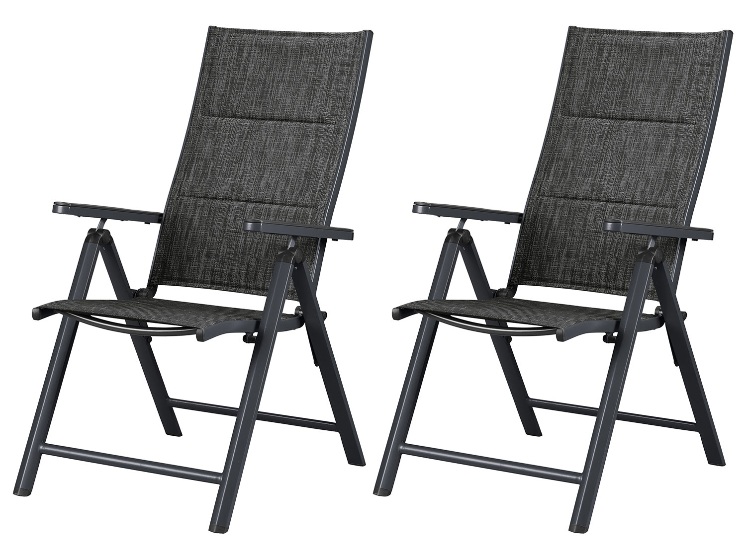 Livarno® Hliníkové polohovací křeslo Toronto, antracitová, 2 kusy