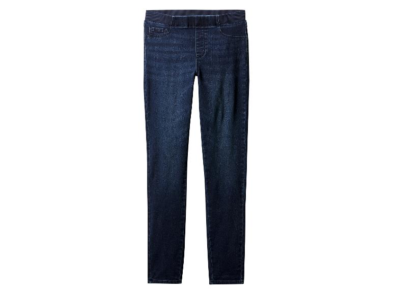 Tmavě modré džínové jeggings s elastickým pasem.