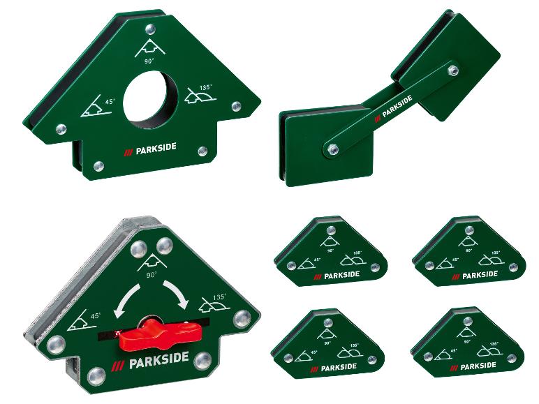 Magnetické rohy Parkside pro upevnění materiálů.