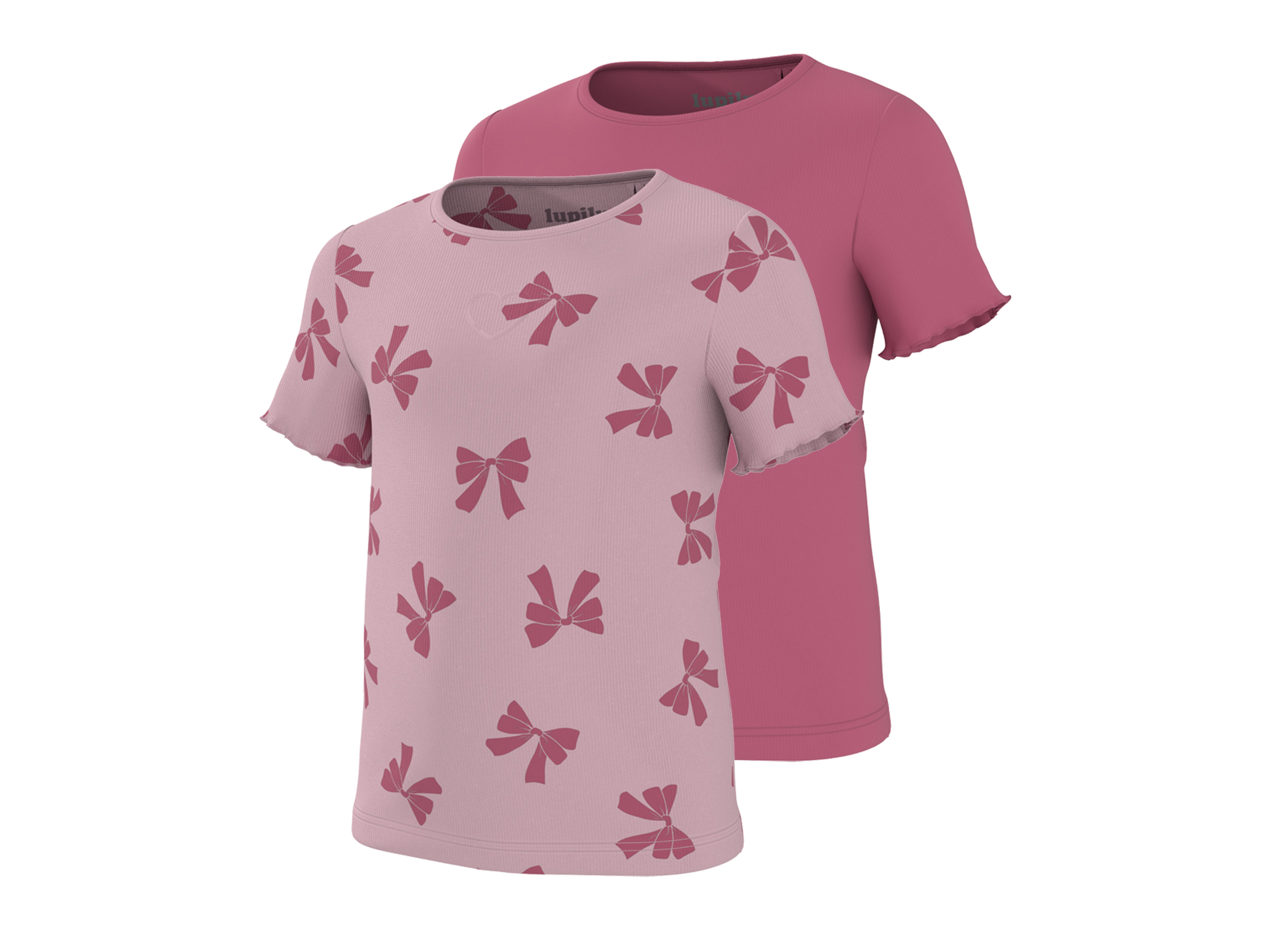 Lupilu® Dětské triko, 2 kusy (stuha/růžová, 110/116)
