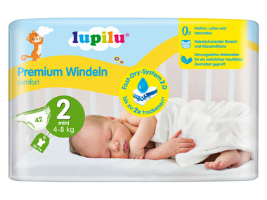 lupilu® Dětské pleny Comfort, velikost 2 MINI, 42 kusů