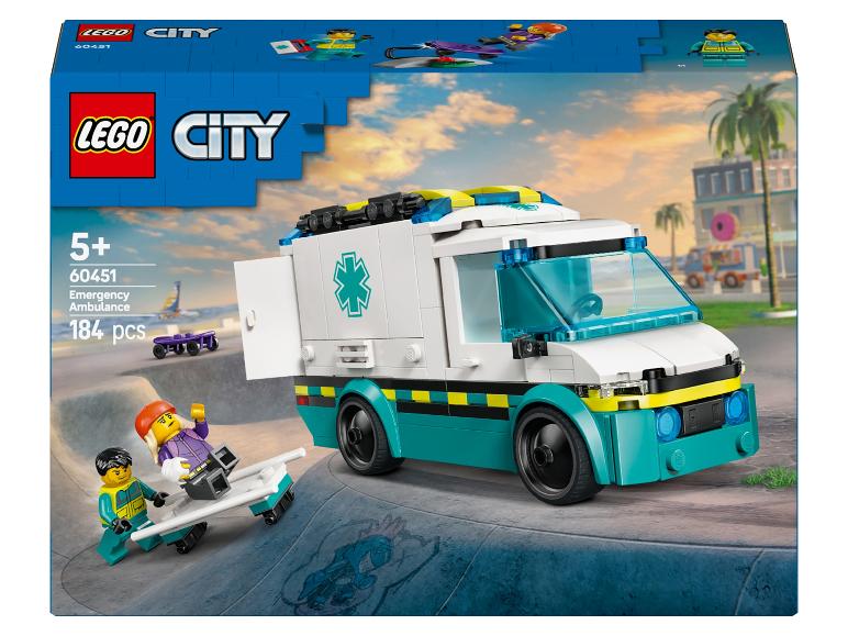 LEGO City: sanitka a figurky na skateboardu.
