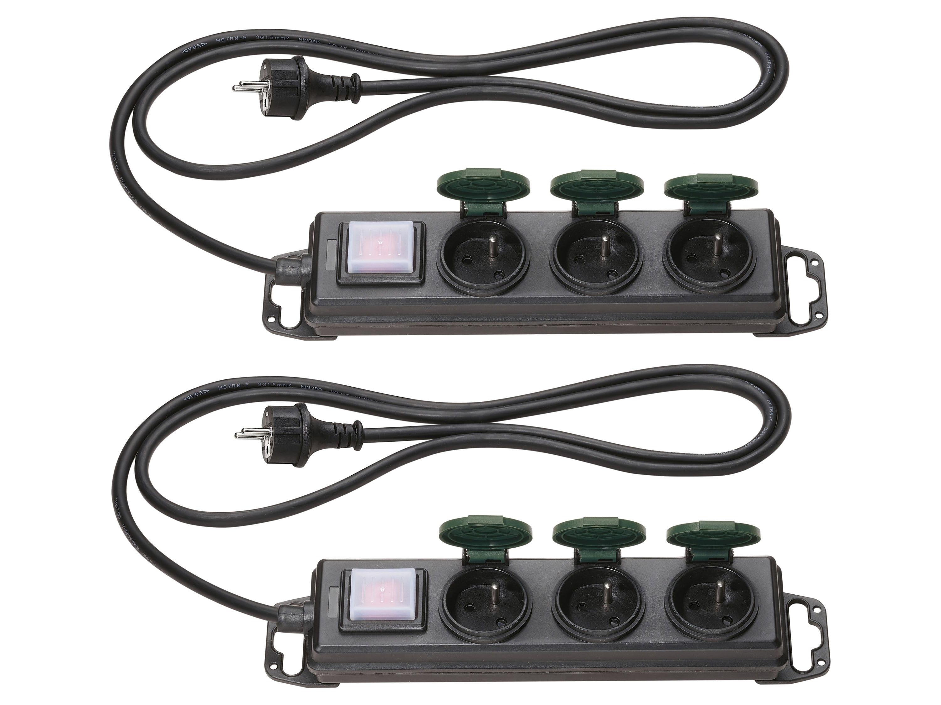 Parkside® Venkovní zásuvková lišta (zásuvková lišta se 3 zásuvkami, 2dílná sada)