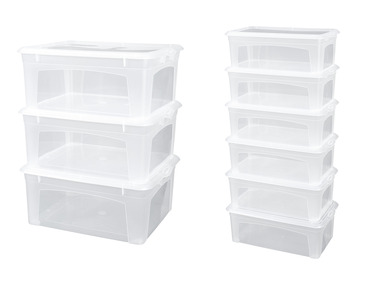 LIVARNO home Sada velkých úložných boxů, 3dílná / Sada malých úložných boxů, 6dílná