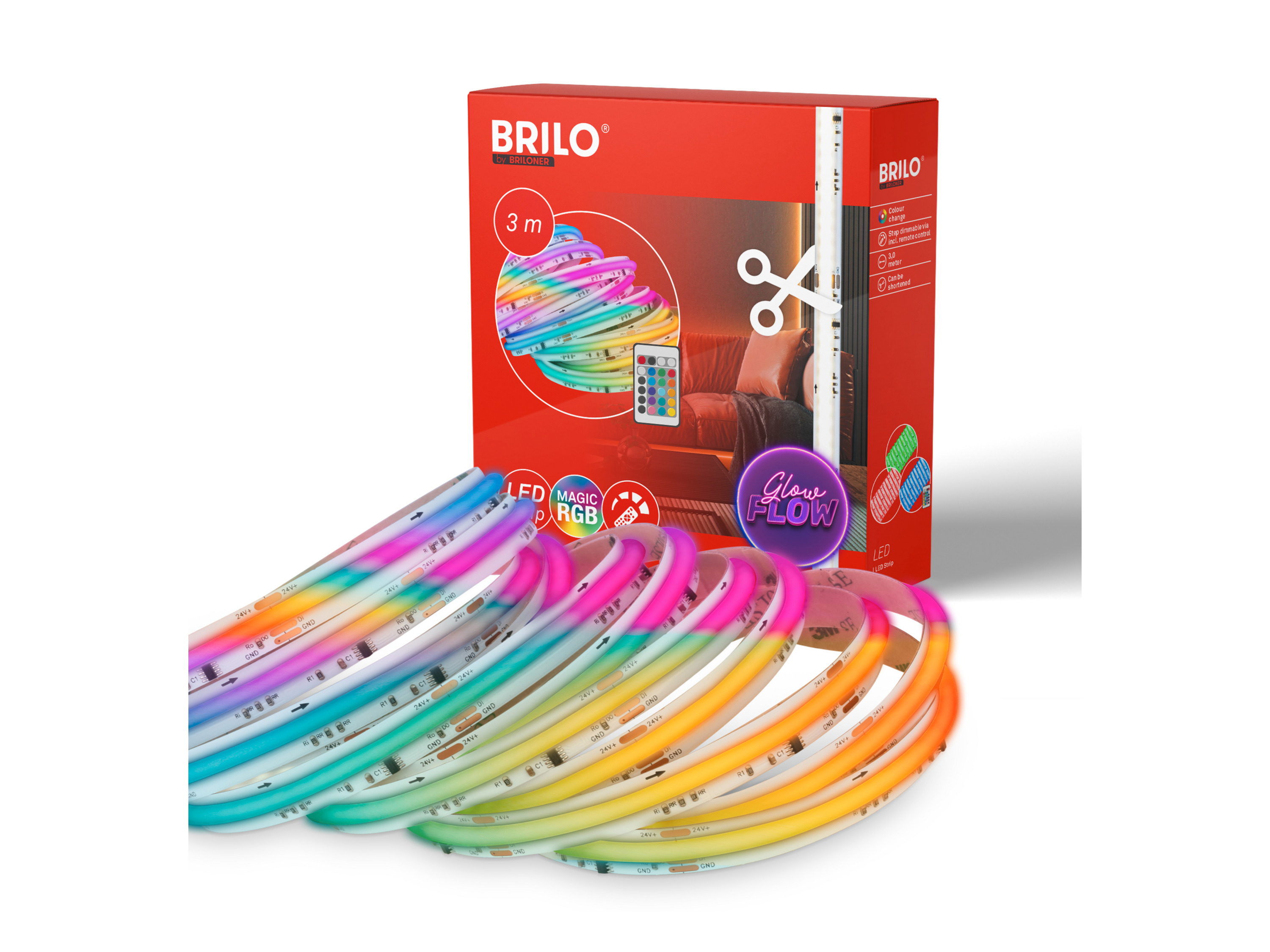 Briloner LED pásek, 3m (Rgbic)