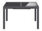 Rozkládací stůl se skleněnou deskou, antracitová konstrukce.