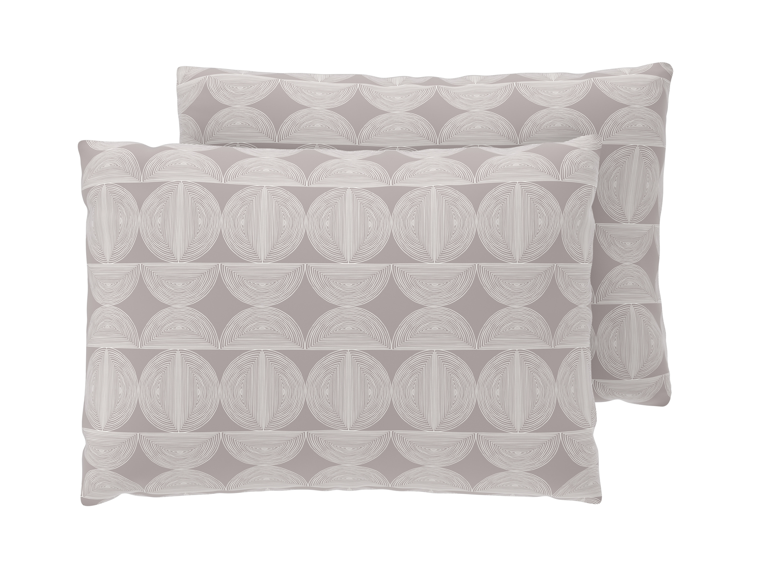 Livarno® Potah na polštář z mikrovláknitého saténu, 50 x 60 cm, 2 kusy (kruhy/béžová)