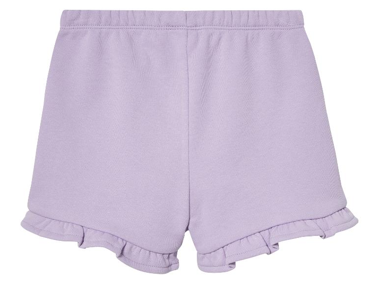 Fialové šortky pro holčičky, ležérní styl.