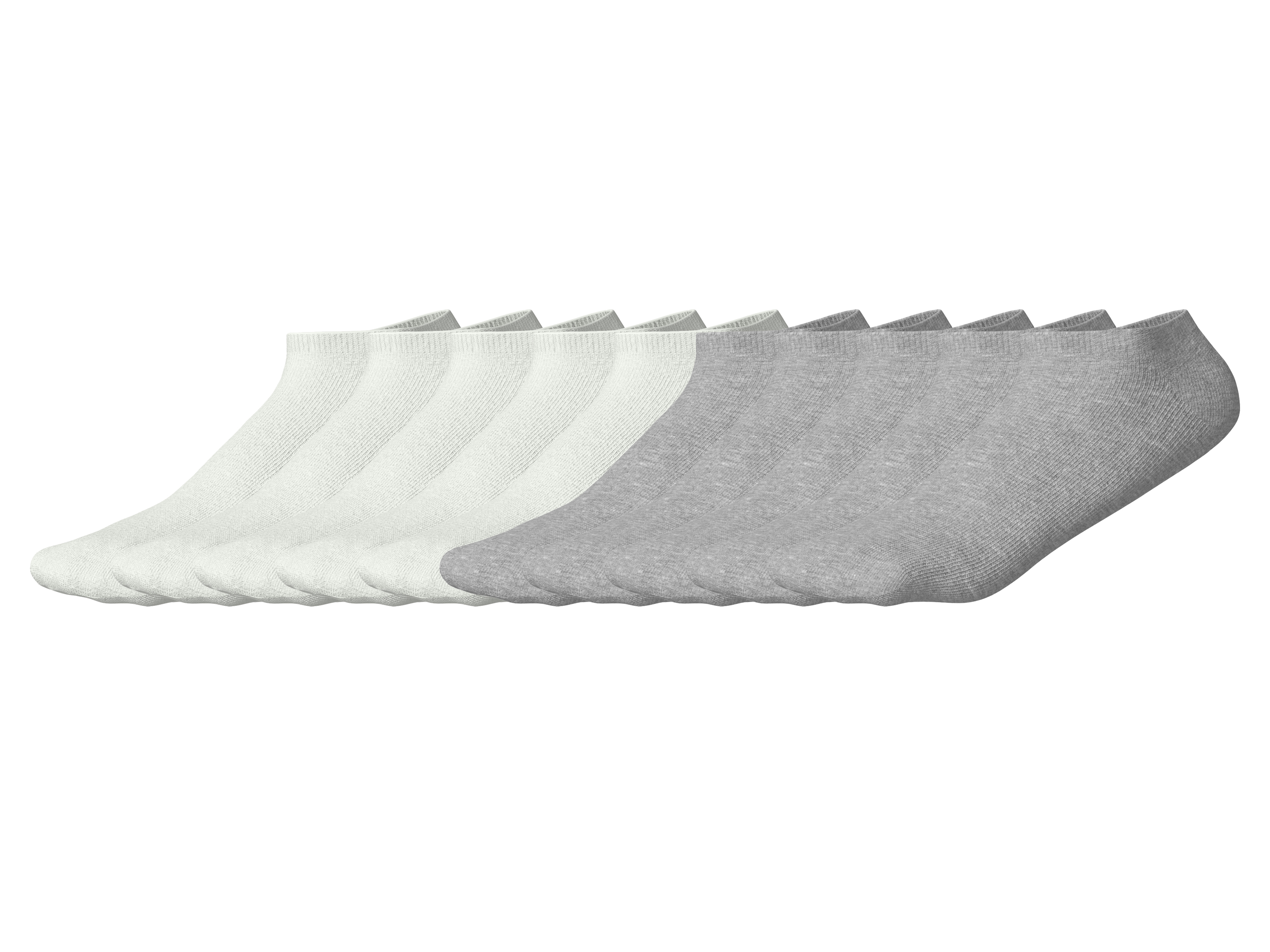 esmara® Dámské nízké ponožky, 10 párů (bílá / světle šedá, 35-38)