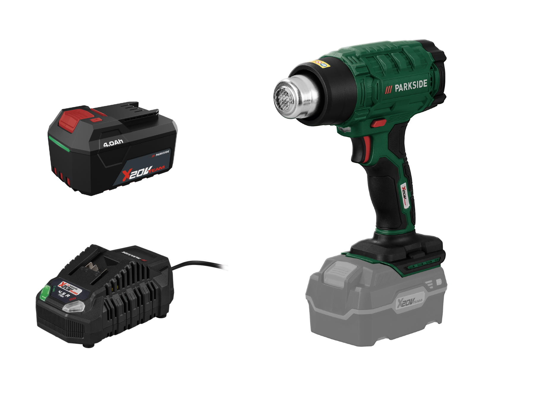 Parkside® Aku horkovzdušná pistole Phlga 20-Li C2, 4 Ah