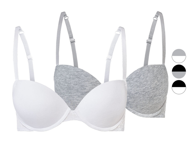  Zobrazit na celou obrazovku esmara® Dámská push-up podprsenka s krajkou, 2 kusy - Obrázek 1